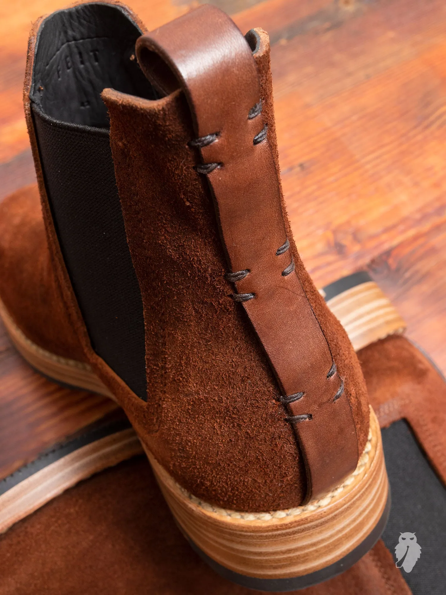 Hand Sewn Chelsea Boot in Brown Suede