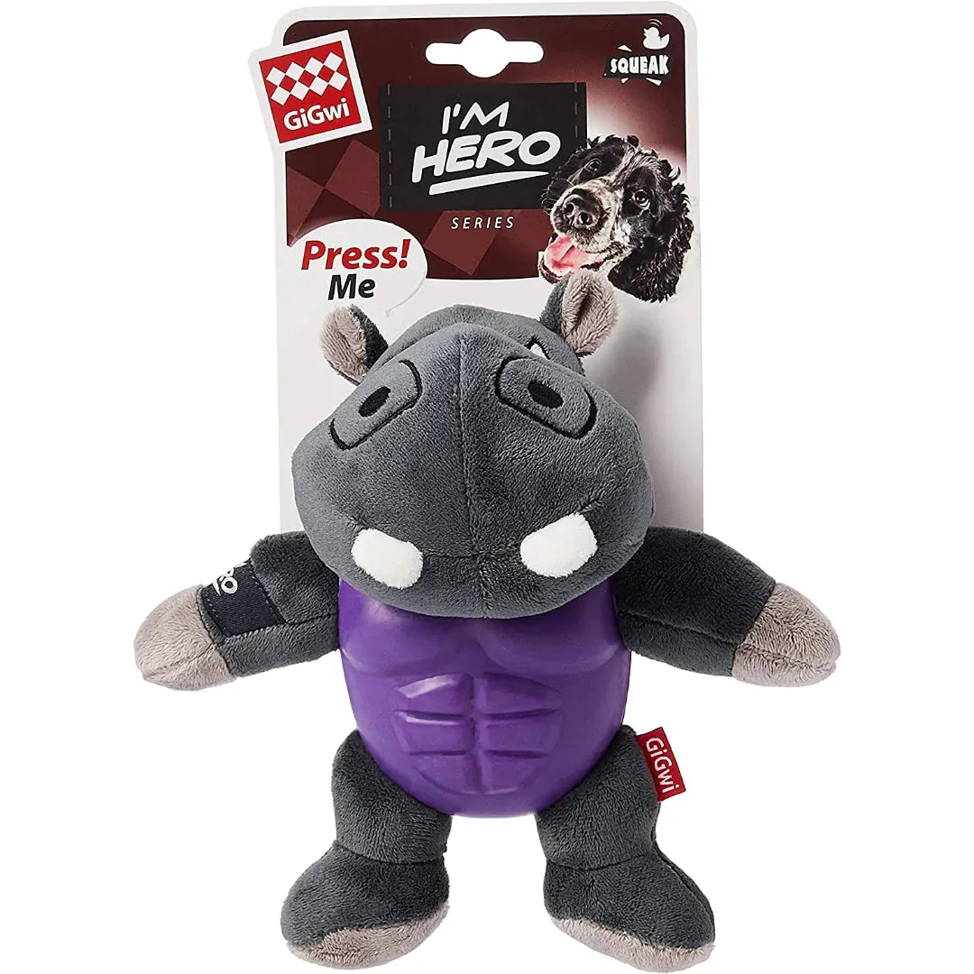 I'm Hero TPR Armor Hippo TPR / Plush with Squeaker- Medium