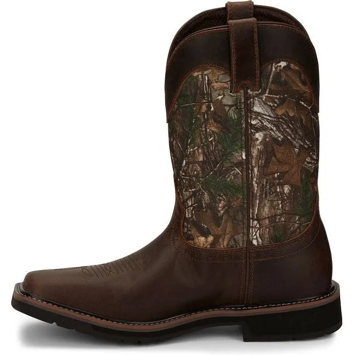 Justin Men's Trekker 11" Waterproof Western Work Boot - Realtree - SE4676