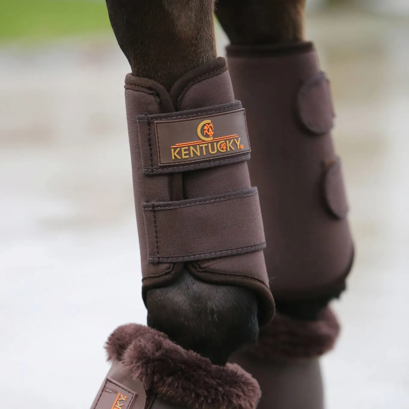 Kentucky Horsewear 3D Spacer Brushing Boots Front - Brown