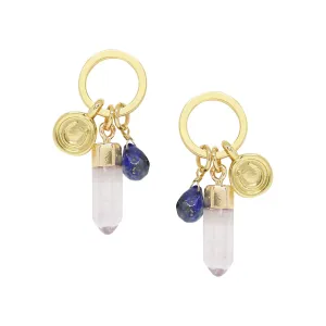 Lapis & Gold Charm Earrings