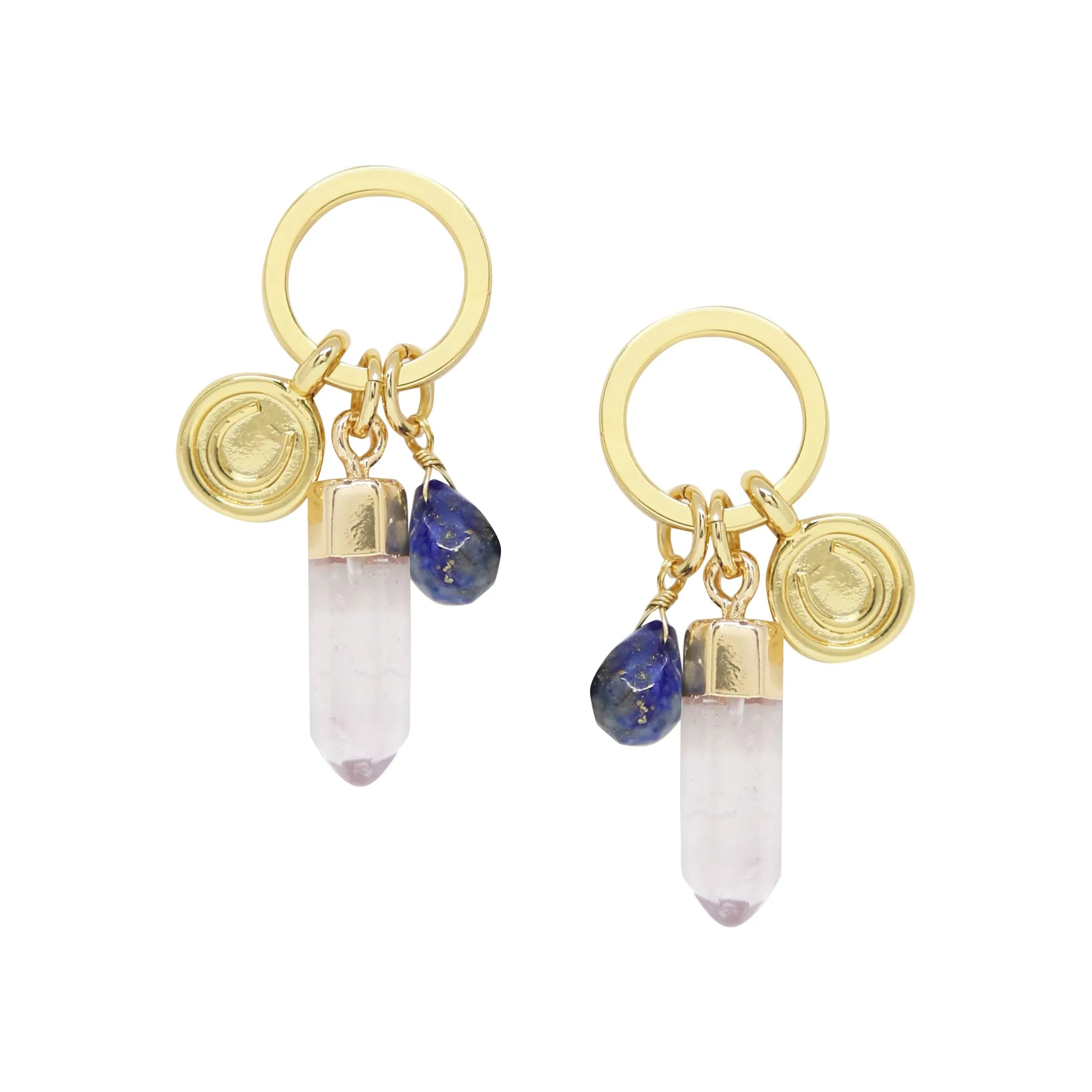 Lapis & Gold Charm Earrings