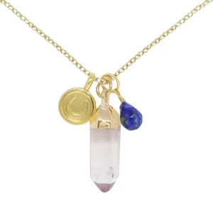 Lapis & Gold Charm Necklace