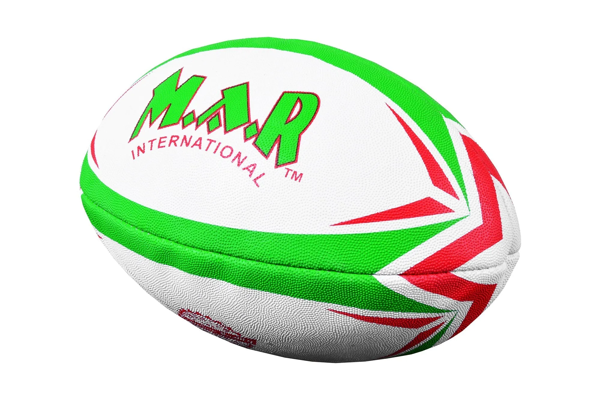 MAR-436E | Green & Red Rugby Training Ball - Size 3