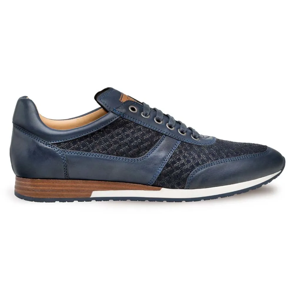 Mezlan Maxim Blue Calfskin & Suede Men’s Sneakers