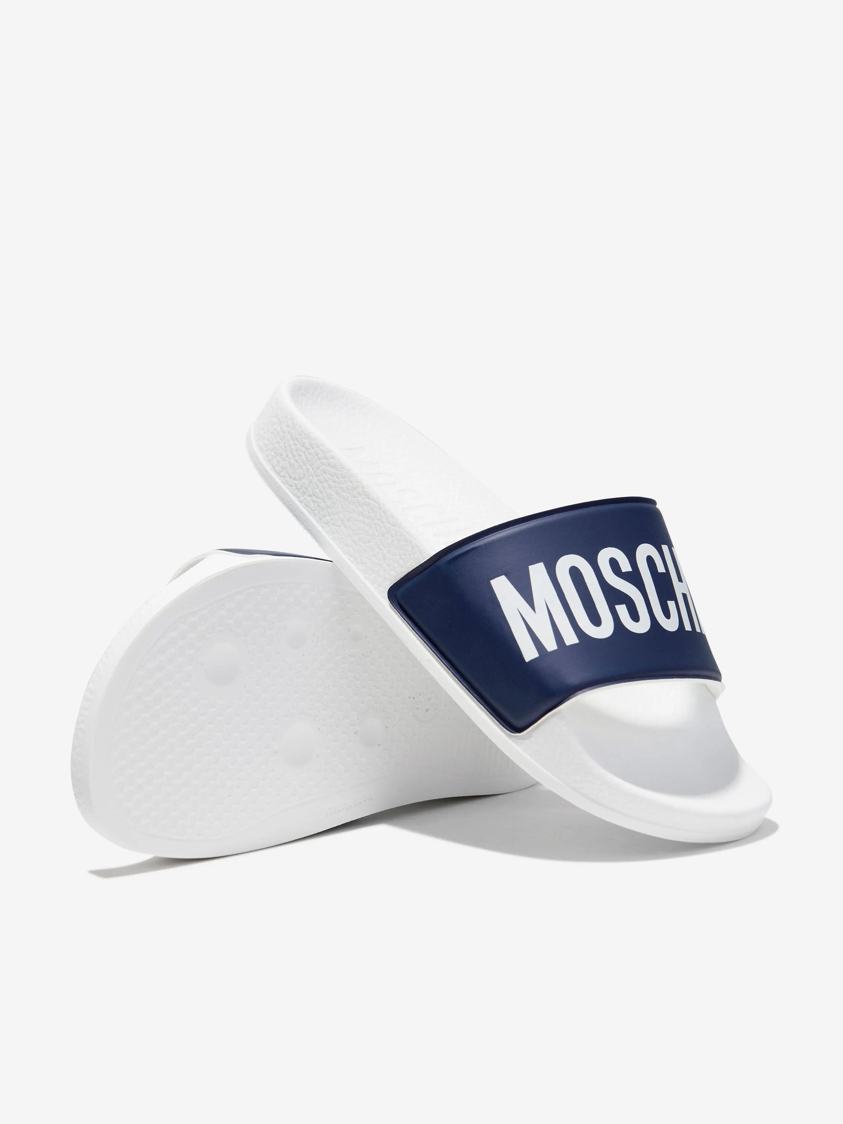 Moschino Kids Maxi Logo Sliders in Navy