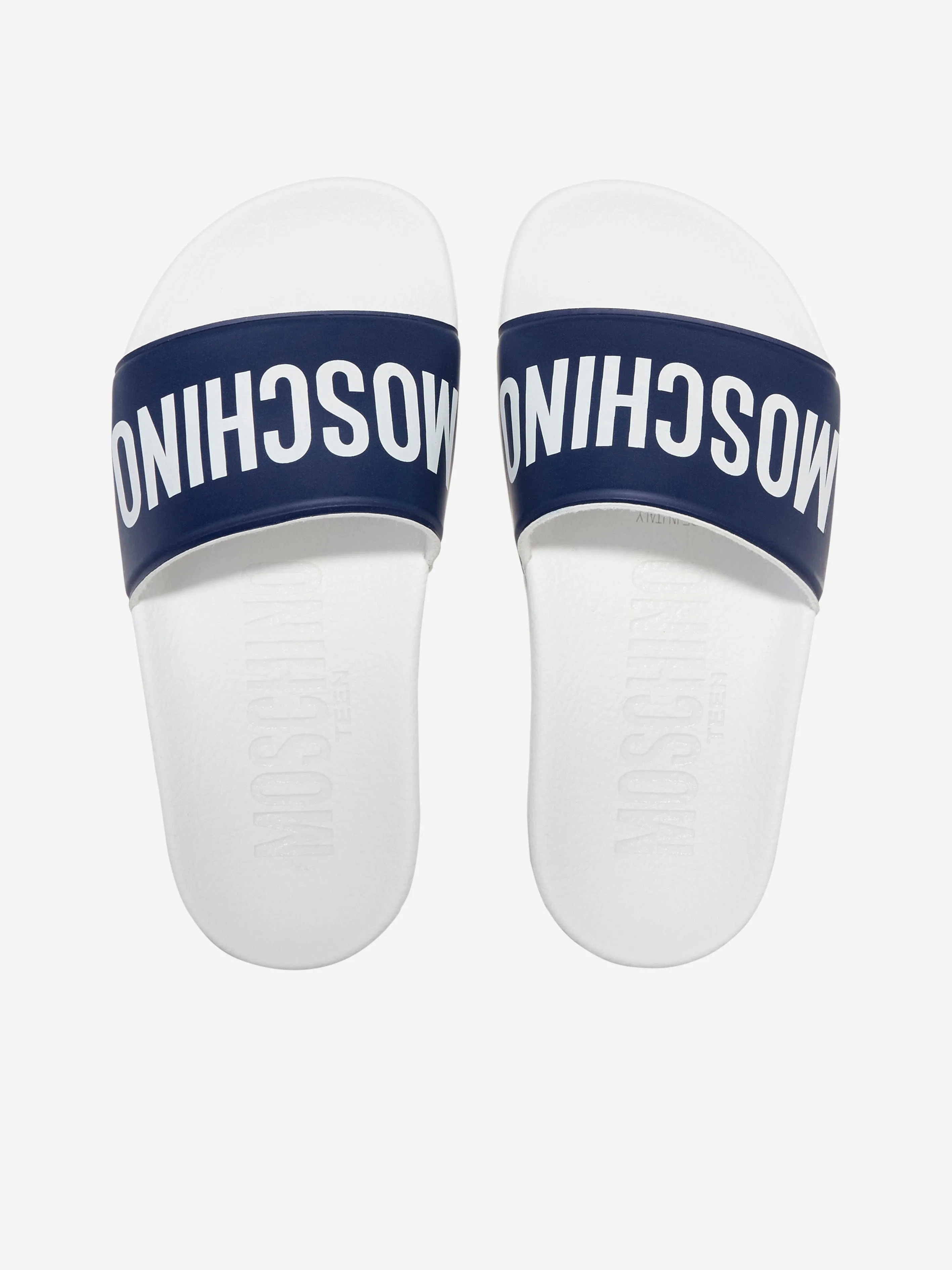 Moschino Kids Maxi Logo Sliders in Navy