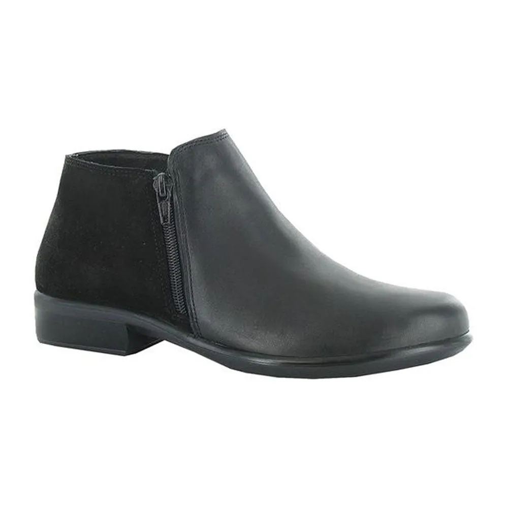 Naot Helm Black Raven/Black Suede Bootie (Women's)