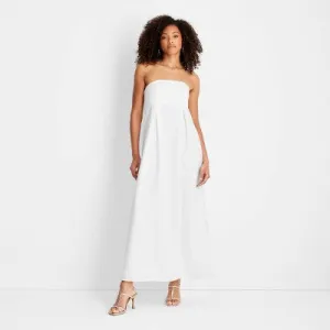 New - Women's Strapless Column Ankle Length Dress - Future Collective™ with Jenee Naylor White 00