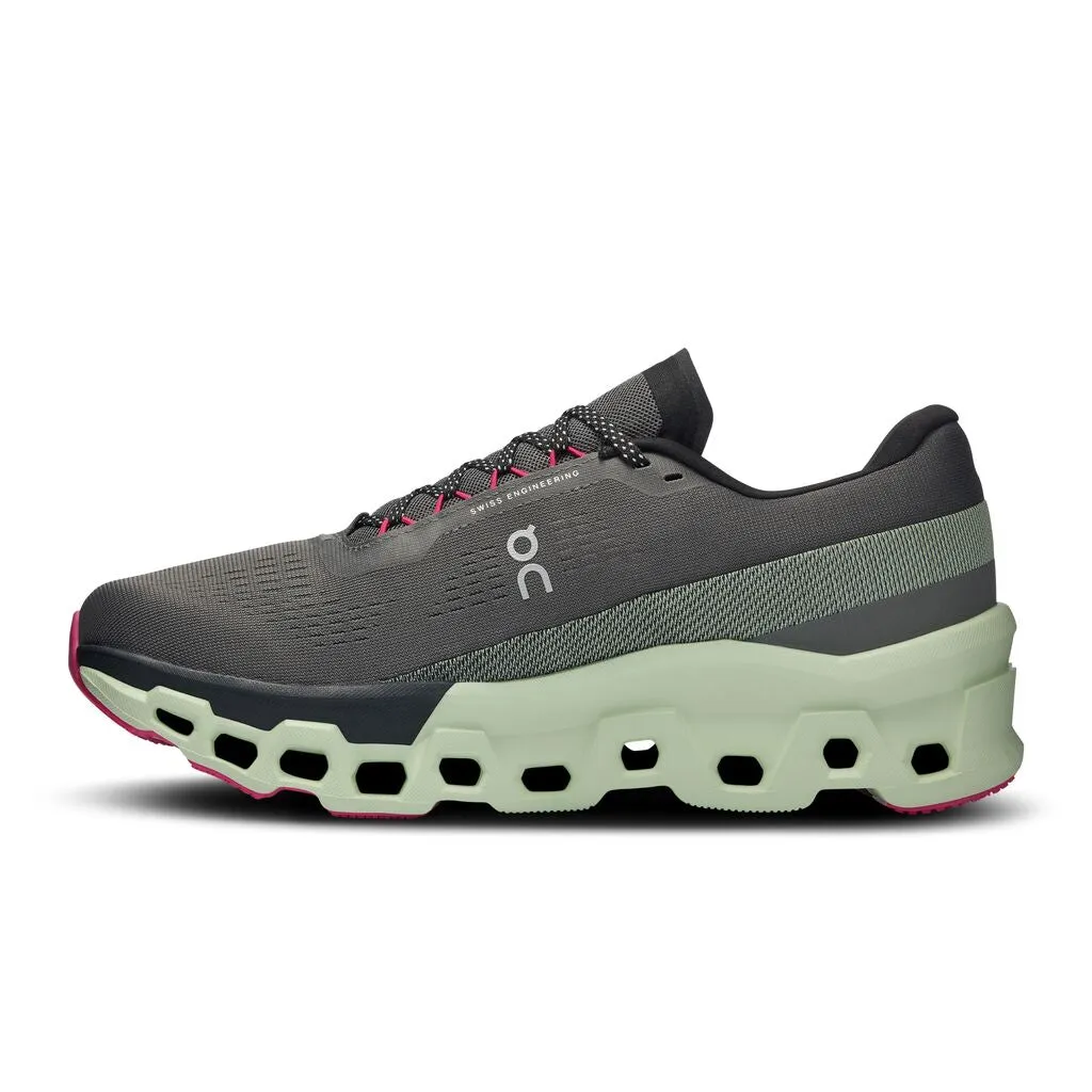 On Men's Cloudmonster 2 Running Shoes Asphalt / Lima