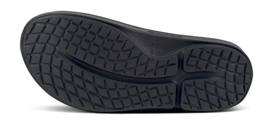 OOFOS Mens Ooahh Sport Slide Sandal Black White