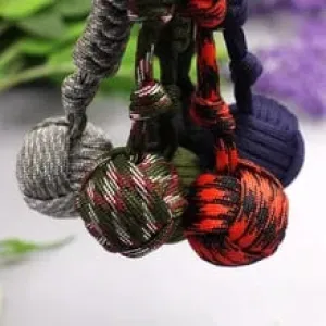 Paracord Steel Ball Monkey Fist with a handle