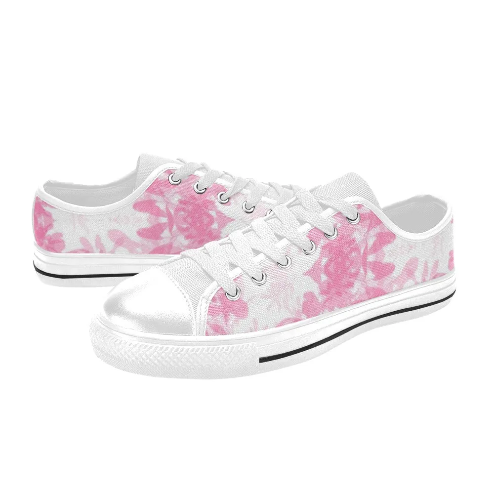 Pink Leaves Women's Low Rise Shoes up to size 12