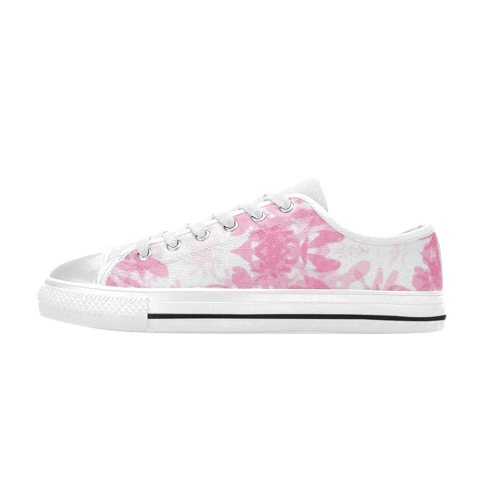 Pink Leaves Women's Low Rise Shoes up to size 12