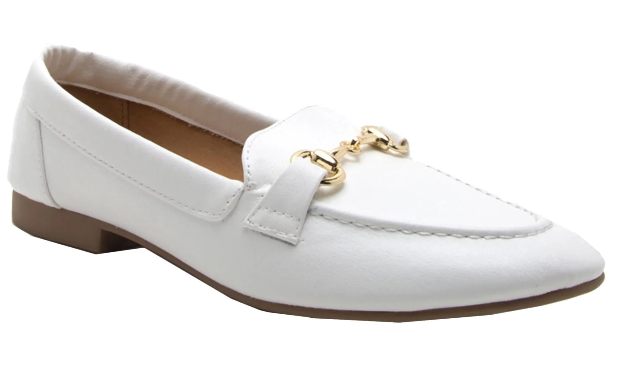 Qupid Women's Horse Bit Slip On Loafer Flat