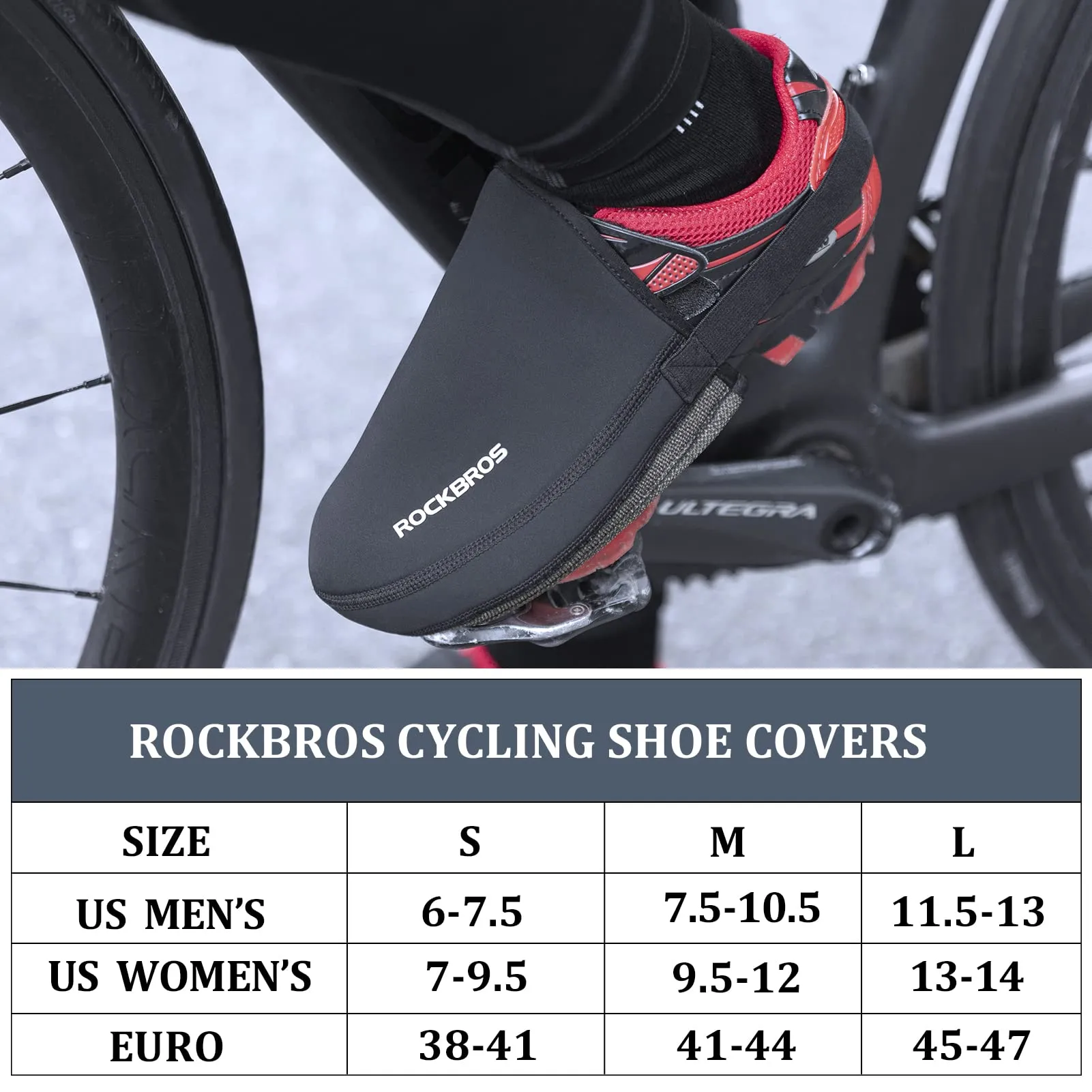 ROCKBROS Cycling Shoe Toe Covers Thermal Kevlar Bike Overshoes for Men Women