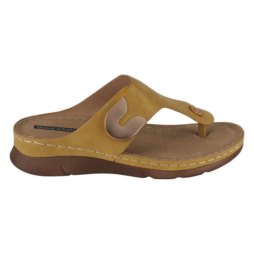 Sam Yellow Thong Flat Sandals