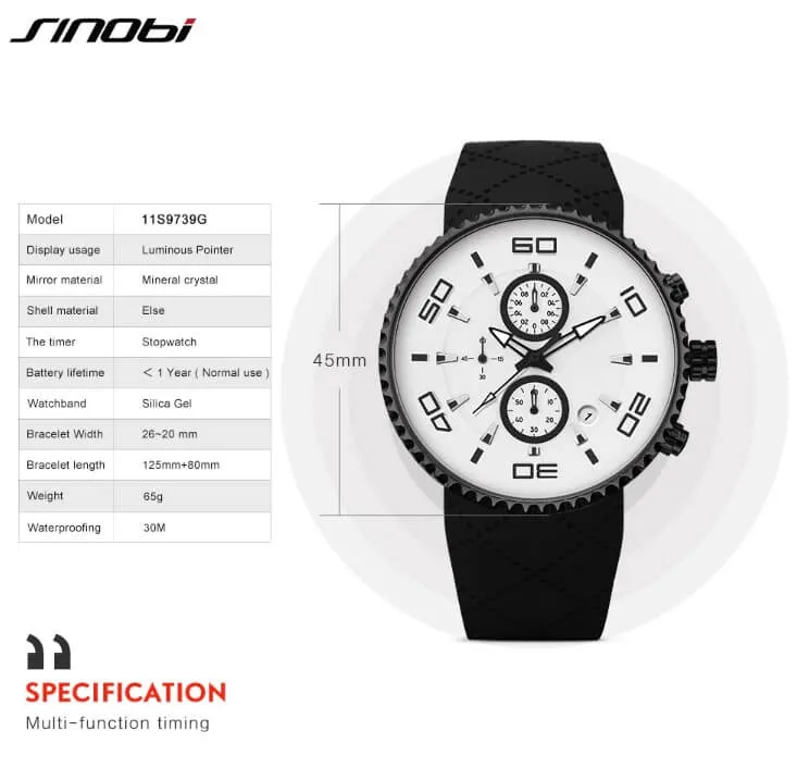 SINOBI Sport Chronograph Watch