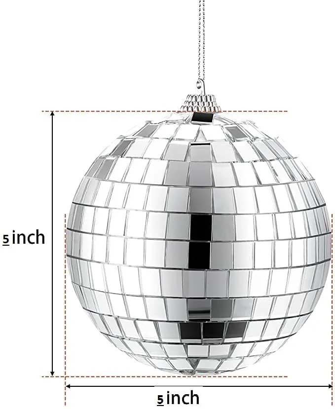 The Decor Affair 2 Pieces Eliminator Lighting Disco Ball with Hanging Swivel,Mirror Ball (5 Inch) Decoration.