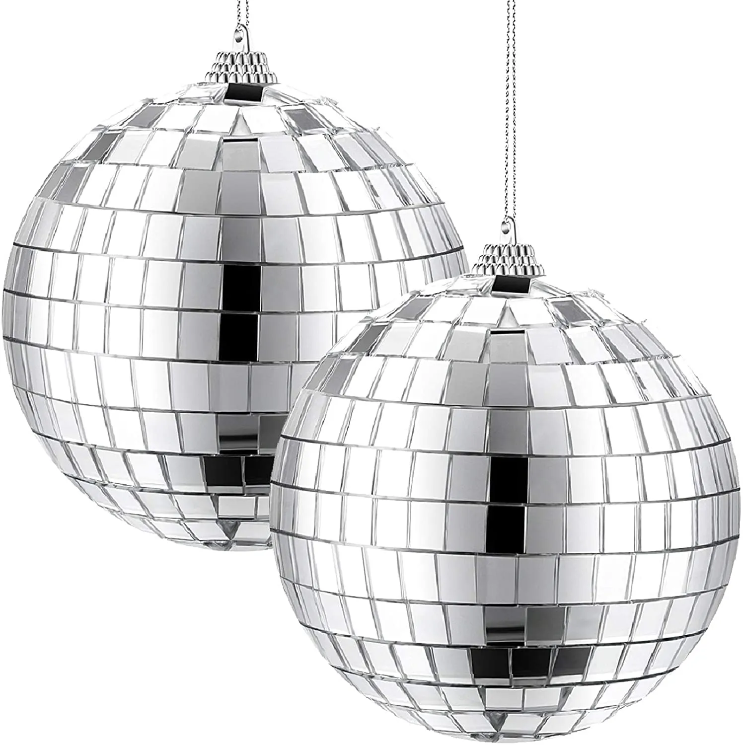 The Decor Affair 2 Pieces Eliminator Lighting Disco Ball with Hanging Swivel,Mirror Ball (5 Inch) Decoration.