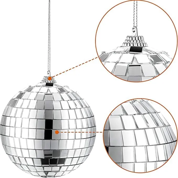 The Decor Affair 2 Pieces Eliminator Lighting Disco Ball with Hanging Swivel,Mirror Ball (5 Inch) Decoration.