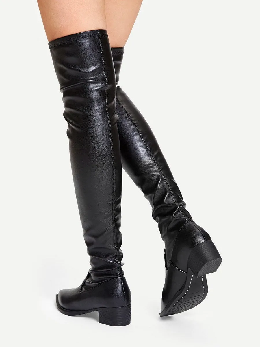 Thigh High Pointed Boots