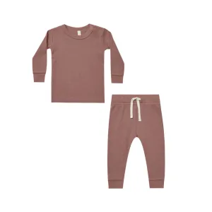 Waffle Top & Pant Set - Fig