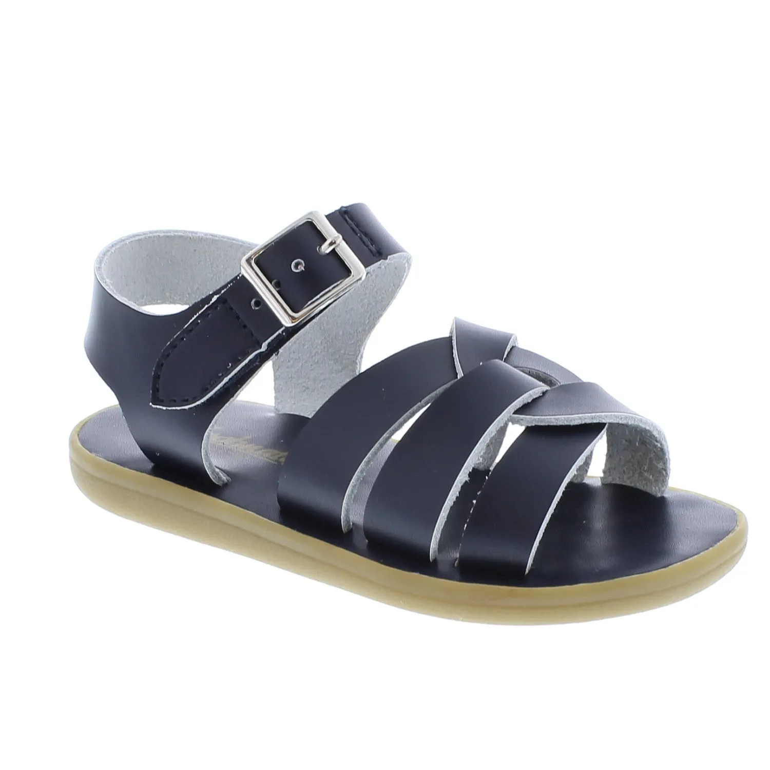 Wave Casual Kid's Sandal - Navy Leather