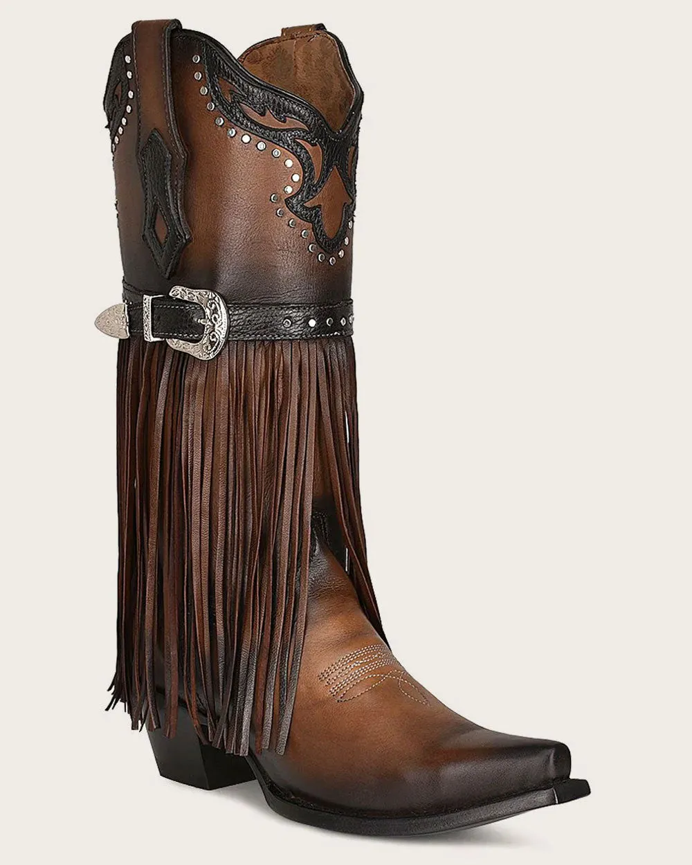 Western Style brown bovine boot