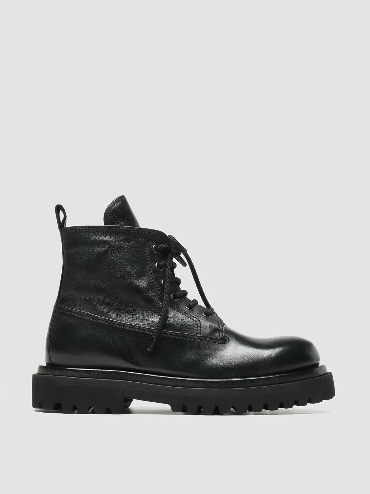 WISAL DD 105 - Black Leather Lace Up Boots