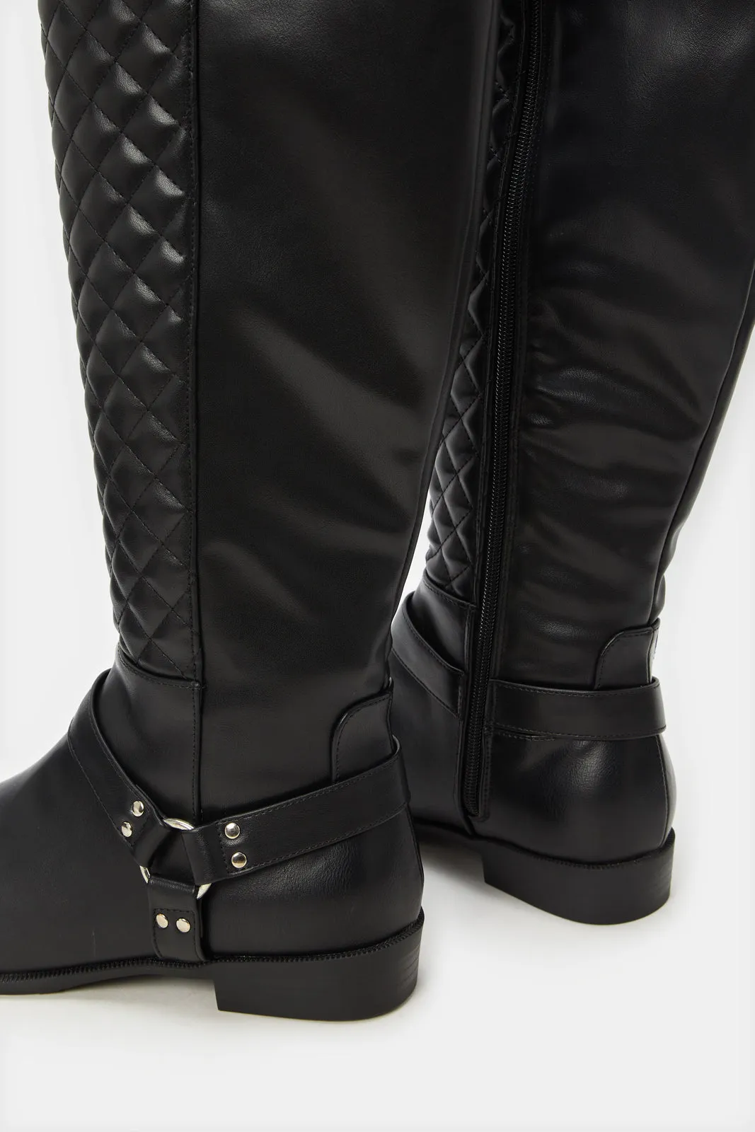 Women Black Embellished Boot