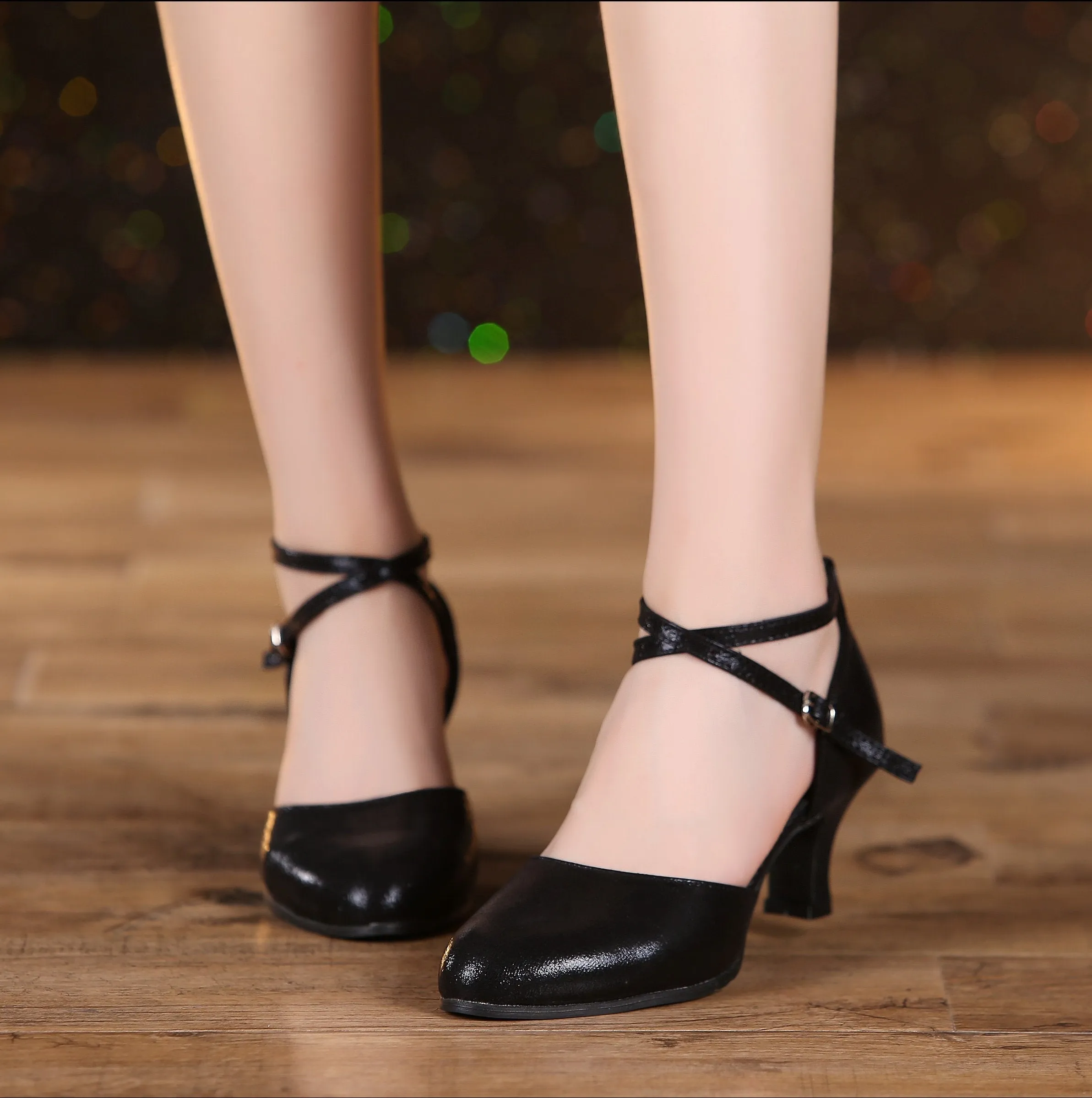 Women's  Leatherette  3.5cm/5/5cm Heels With Ankle Strap Character Shoes/Ballroom Shoes