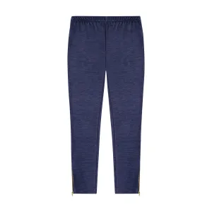 Zipper Tween Leggings Denim Knit